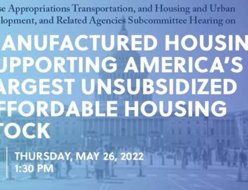 House Appropriations THUD Subcommittee Hearing on Manufactured Housing
